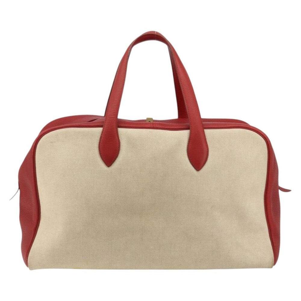 Hermes Coated Canvas Victoria 43 Handbag Beige - Picture 12 of 16